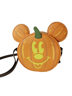 Disney Loungefly Orange Pumpkin Glow in the Dark Mickey Crossbody Bag One Size